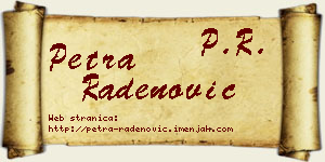 Petra Radenović vizit kartica